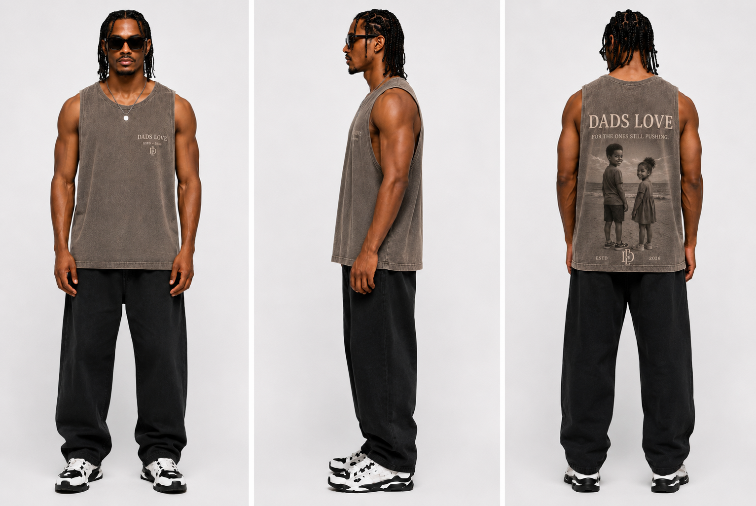 DADS LOVE TANK TOP STONE VINTAGE MOCHA